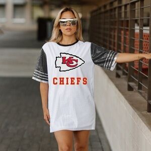 Kansas City Chiefs Gameday Couture sequins Bling It Full Jersey Dress shirt tee